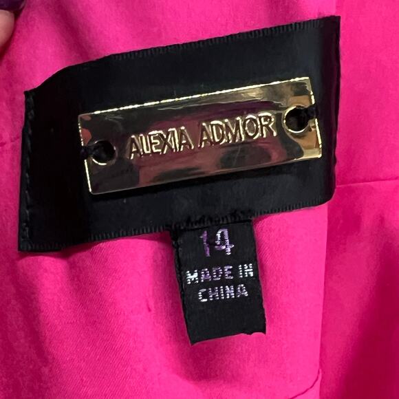 Alexia Admor Camila Midi Dress 14 Pink Cutout Fit Flare Chic Feminine Romantic - Picture 12 of 15